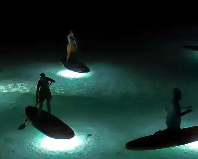 KiteSUP Fire on Water Night Paddle Tour